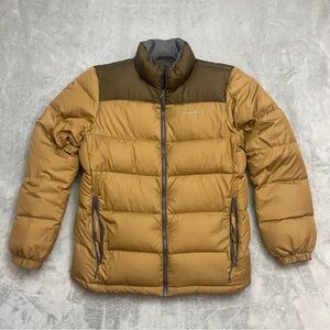 Eddie Bauer Puffer Jacket Brown Men's Medium Down Filled Quilted Winter